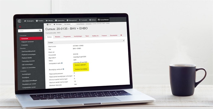 Bevestigen van cursus